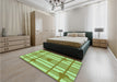 Machine Washable Transitional Jade Green Rug in a Bedroom, wshpat1140grn