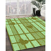 Patterned Jade Green Rug in Family Room, pat1140grn