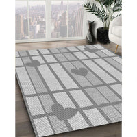 Patterned Gunmetal Gray Rug, pat1140gry