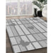 Patterned Gunmetal Gray Rug in Family Room, pat1140gry