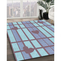 Patterned French Lilac Purple Rug, pat1140lblu