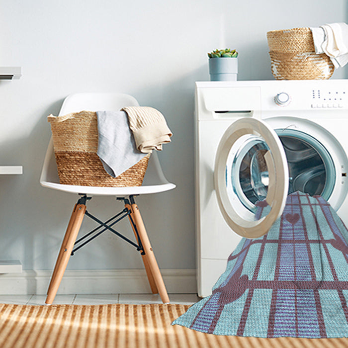 Machine Washable Transitional French Lilac Purple Rug in a Washing Machine, wshpat1140lblu