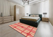 Patterned Yellow Rug in a Bedroom, pat1140org