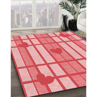 Patterned Pastel Pink Rug, pat1140rd