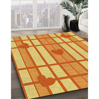 Patterned Bright Gold Yellow Rug, pat1140yw