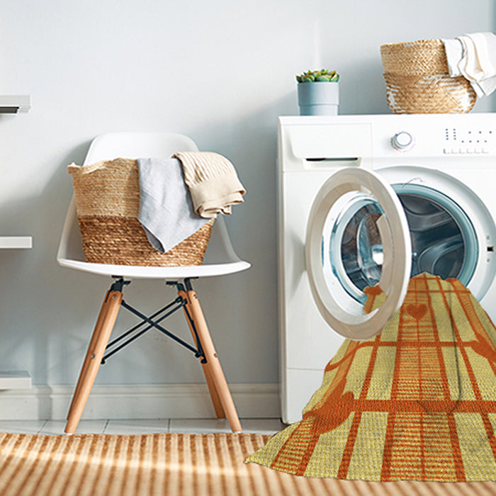 Machine Washable Transitional Bright Gold Yellow Rug in a Washing Machine, wshpat1140yw