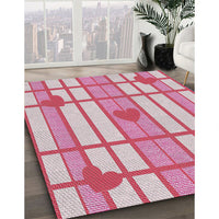 Patterned Light Rose Pink Novelty Rug, pat1140