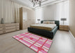 Patterned Light Rose Pink Novelty Rug in a Bedroom, pat1140