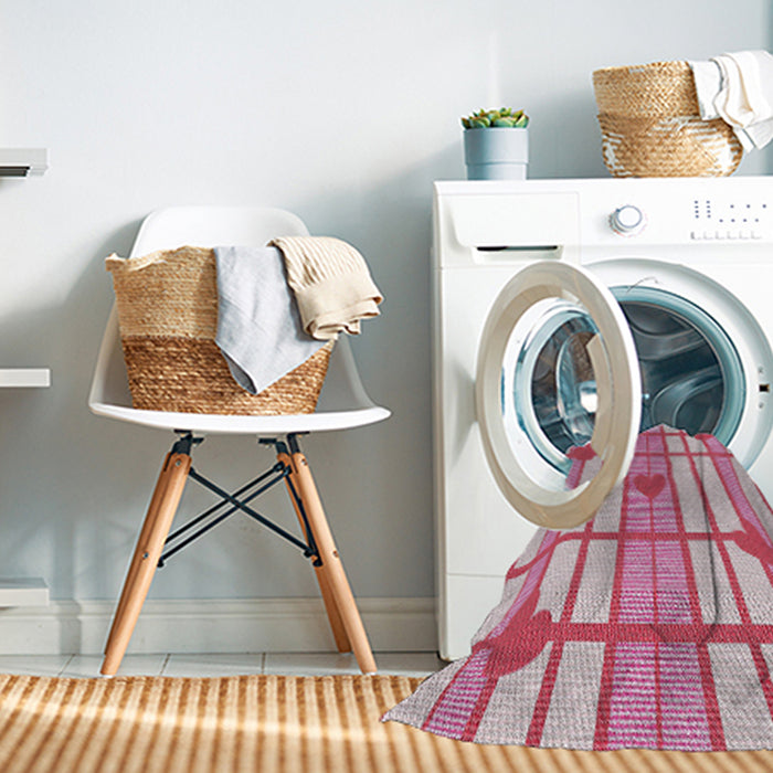 Machine Washable Transitional Light Rose Pink Rug in a Washing Machine, wshpat1140
