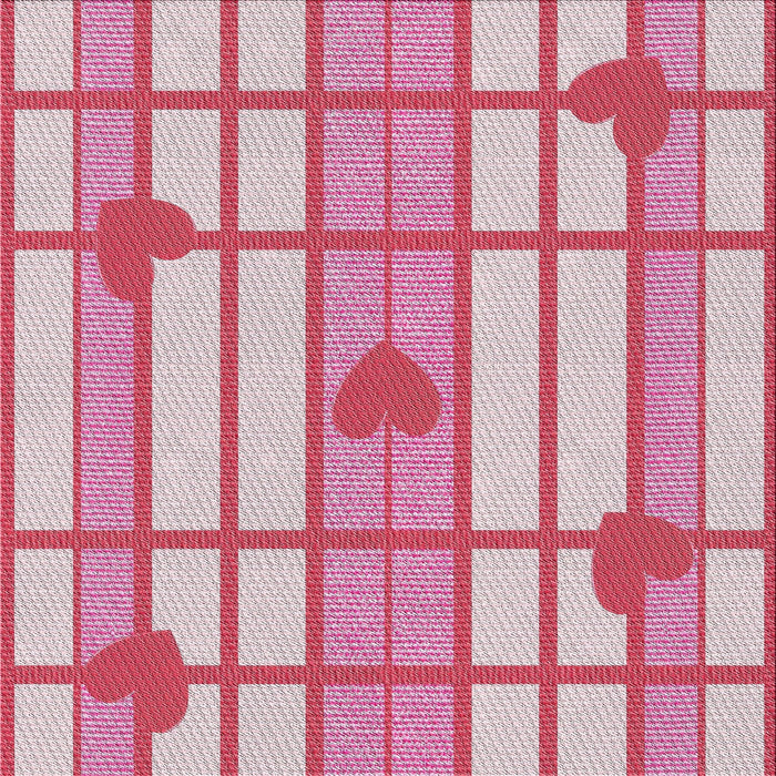 Square Patterned Light Rose Pink Novelty Rug, pat1140