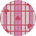 Sideview of Patterned Light Rose Pink Novelty Rug, pat1140