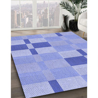 Patterned Light Slate Blue Rug, pat1141blu