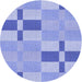 Square Patterned Light Slate Blue Rug, pat1141blu