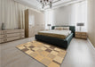 Patterned Copper Brown Rug in a Bedroom, pat1141brn