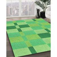 Patterned Emerald Green Rug, pat1141grn