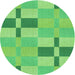 Square Patterned Emerald Green Rug, pat1141grn