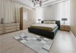 Patterned Gray Rug in a Bedroom, pat1141gry