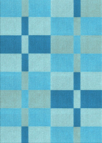 Machine Washable Transitional Blue Rug, wshpat1141lblu