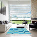 Machine Washable Transitional Blue Rug in a Kitchen, wshpat1141lblu