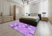 Patterned Violet Purple Rug in a Bedroom, pat1141pur