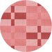 Square Patterned Pastel Pink Rug, pat1141rd