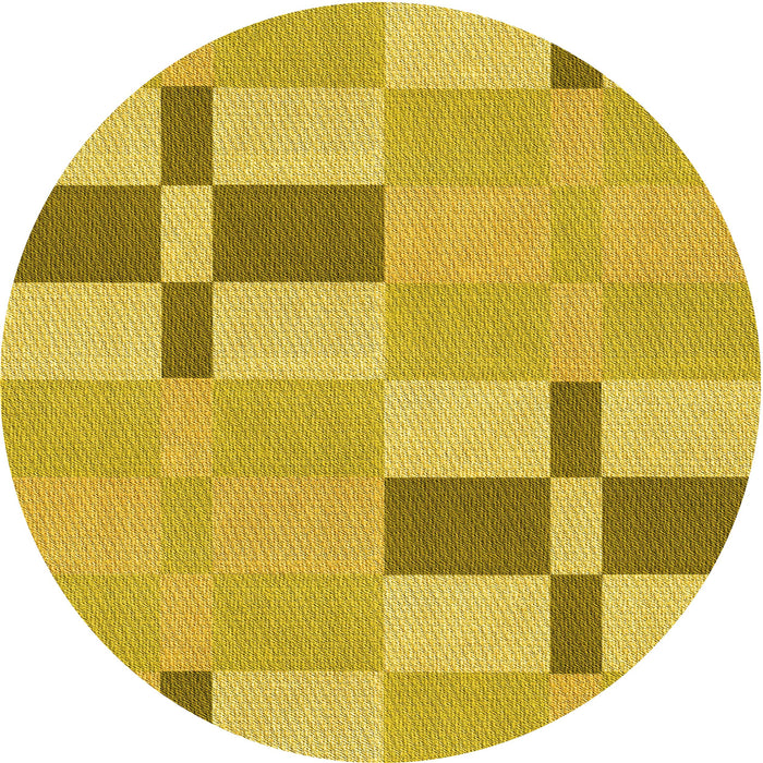 Square Machine Washable Transitional Yellow Rug in a Living Room, wshpat1141yw