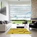 Square Patterned Yellow Rug in a Living Room, pat1141yw