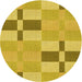 Square Patterned Yellow Rug, pat1141yw