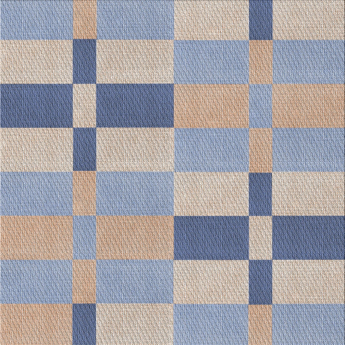 Square Patterned Slate Granite Gray Novelty Rug, pat1141