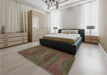 Patterned Brown Rug in a Bedroom, pat1142brn