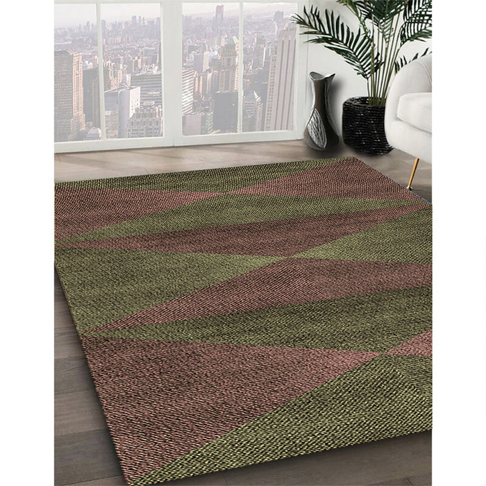 Machine Washable Transitional Brown Rug in a Family Room, wshpat1142brn