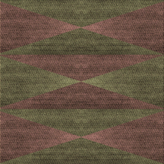 Round Patterned Brown Rug, pat1142brn