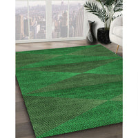 Patterned Deep Emerald Green Rug, pat1142grn