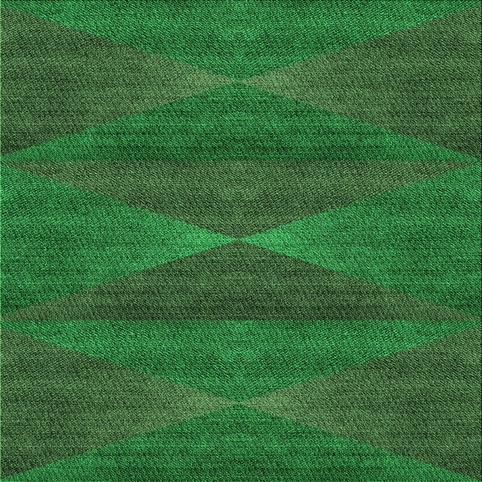 Round Machine Washable Transitional Deep Emerald Green Rug, wshpat1142grn