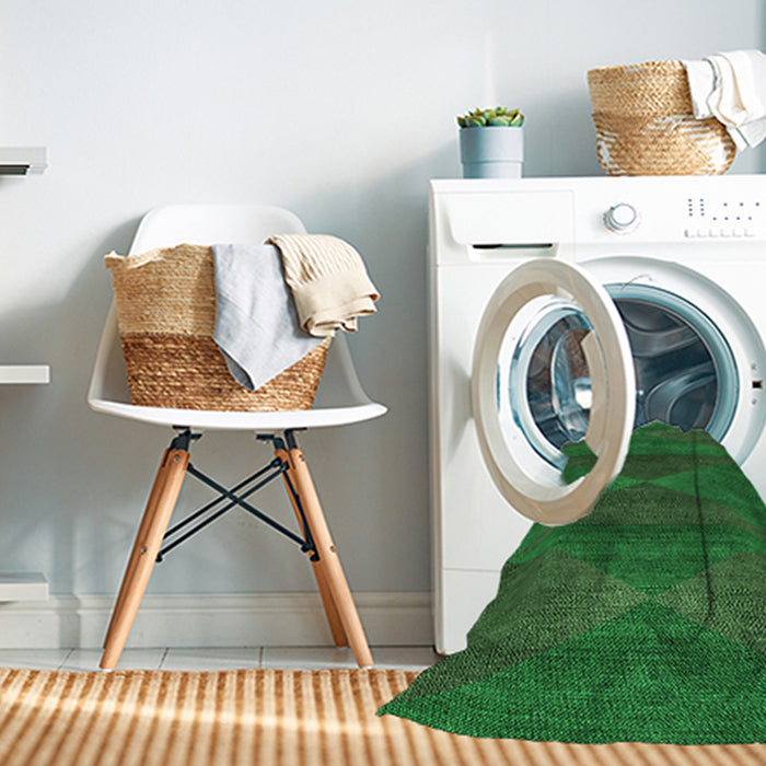 Machine Washable Transitional Deep Emerald Green Rug in a Washing Machine, wshpat1142grn