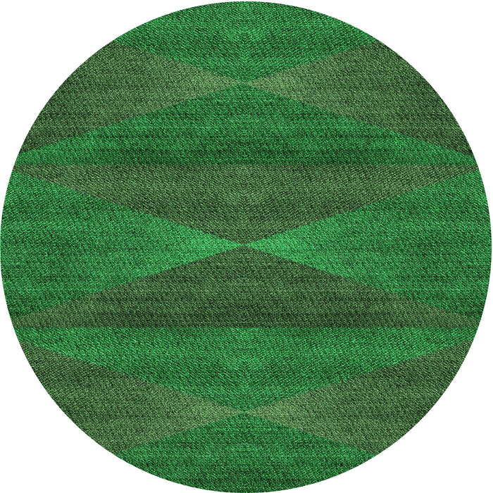 Square Patterned Deep Emerald Green Rug, pat1142grn