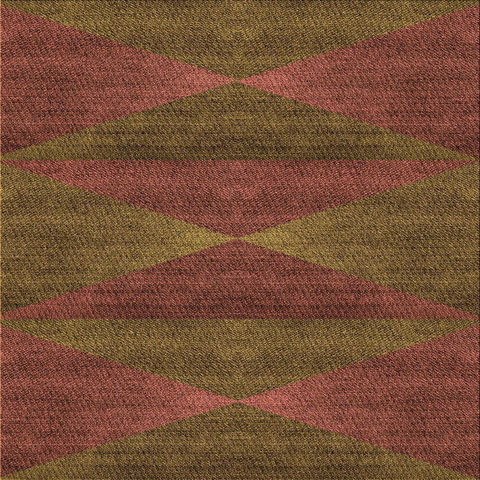 Round Machine Washable Transitional Sedona Brown Rug, wshpat1142org