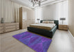 Patterned Purple Rug in a Bedroom, pat1142pur