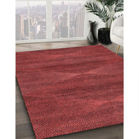 Patterned Tomato Red Rug, pat1142rd