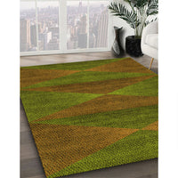 Patterned Dark Golden Brown Rug, pat1142yw