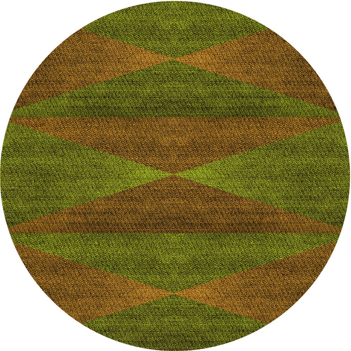 Square Patterned Dark Golden Brown Rug, pat1142yw