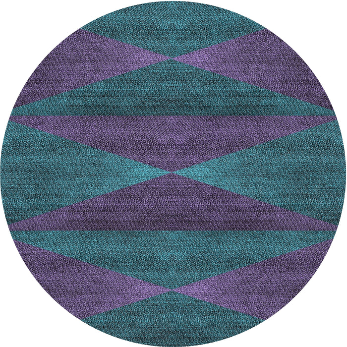 Sideview of Patterned Dark Slate Blue Novelty Rug, pat1142