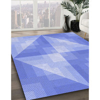 Patterned Light Slate Blue Rug, pat1143blu