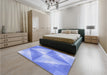 Patterned Light Slate Blue Rug in a Bedroom, pat1143blu