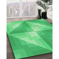 Patterned Lime Mint Green Rug, pat1143grn