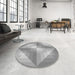 Round Patterned Gray Rug in a Office, pat1143gry