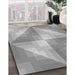 Patterned Gray Rug in Family Room, pat1143gry