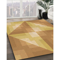 Patterned Saffron Yellow Rug, pat1143org