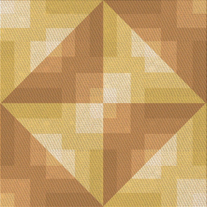 Round Patterned Saffron Yellow Rug, pat1143org