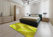 Patterned Dark Golden Brown Rug in a Bedroom, pat1143yw